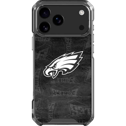 NFL Philadelphia Eagles Black & White iPhone 18 Pro Max Clear Case