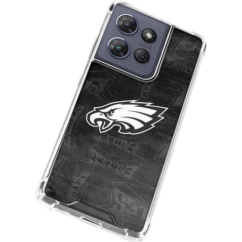 NFL Philadelphia Eagles Black & White Moto G 5G (2025) Clear Case