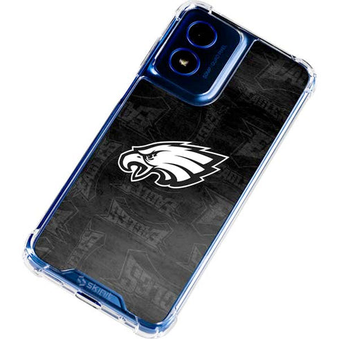 NFL Philadelphia Eagles Black & White Moto G 5G (2024) Clear Case