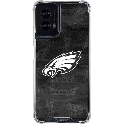 NFL Philadelphia Eagles Black & White Moto G Power 5G (2024) Clear Case