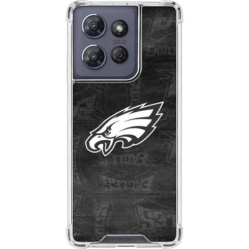 NFL Philadelphia Eagles Black & White Moto G Stylus 5G (2025) Clear Case