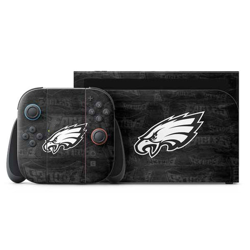 NFL Philadelphia Eagles Black & White Nintendo Switch 2 (2025) with Joy-Con Skin