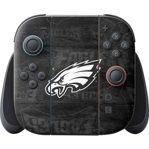 NFL Philadelphia Eagles Black & White Nintendo Switch 2 (2025) Joy-Con Controller Skin