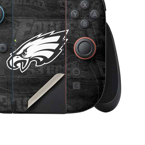 NFL Philadelphia Eagles Black & White Nintendo Switch 2 (2025) Joy-Con Controller Skin