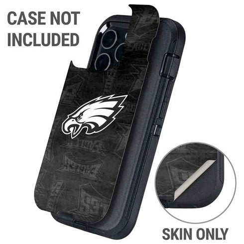 NFL Philadelphia Eagles Black & White Otterbox Defender iPhone Skin