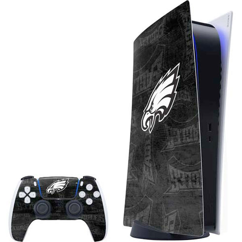 NFL Philadelphia Eagles Black & White PlayStation PS5 Skins