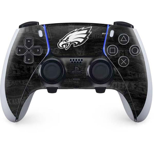 NFL Philadelphia Eagles Black & White PS5 DualSense Edge Pro Controller Skin