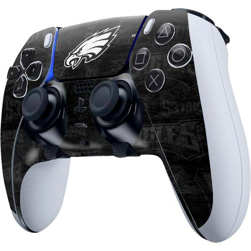 NFL Philadelphia Eagles Black & White PS5 DualSense Edge Pro Controller Skin