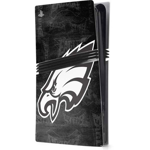 NFL Philadelphia Eagles Black & White PS5 Pro Console Skin