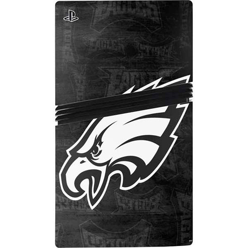 NFL Philadelphia Eagles Black & White PS5 Pro Console Skin