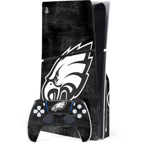 NFL Philadelphia Eagles Black & White PlayStation PS5 Skins