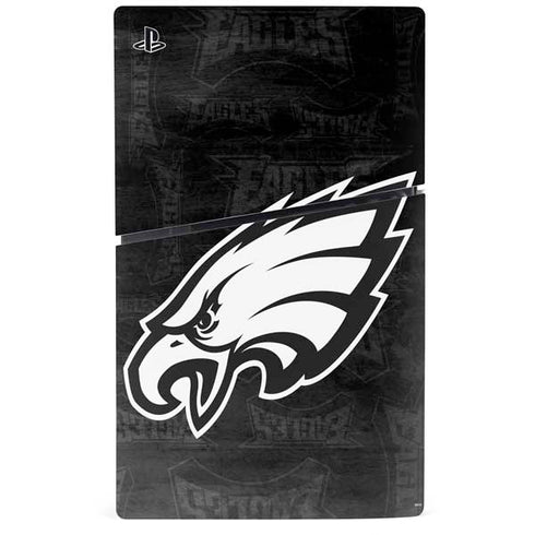NFL Philadelphia Eagles Black & White PS5 Slim Digital Edition Console Skin