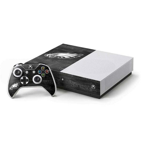 NFL Philadelphia Eagles Black & White Xbox One S Console and Controller Bundle Skin