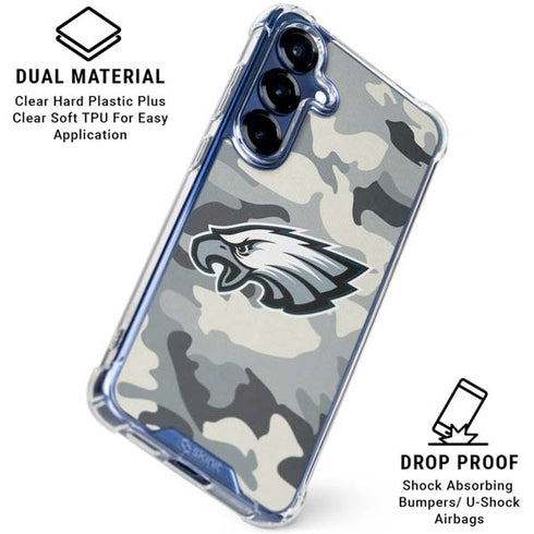 NFL Philadelphia Eagles Camo Galaxy S25 Clear Case