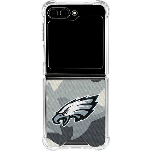 NFL Philadelphia Eagles Camo Galaxy Z Flip6 Clear Case