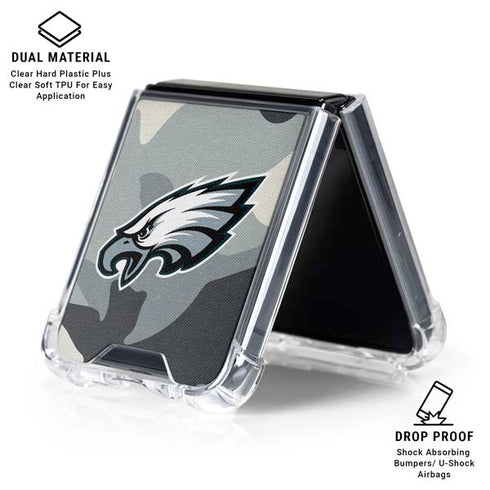 NFL Philadelphia Eagles Camo Galaxy Z Flip6 Clear Case
