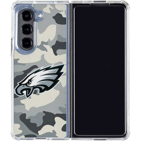 NFL Philadelphia Eagles Camo Galaxy Z Fold5 5G Clear Case