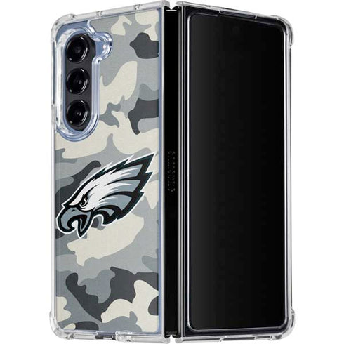 NFL Philadelphia Eagles Camo Galaxy Z Fold5 5G Clear Case
