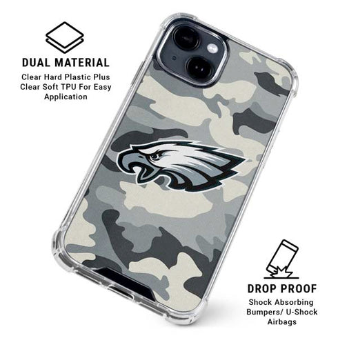 NFL Philadelphia Eagles Camo iPhone 15 Clear Case