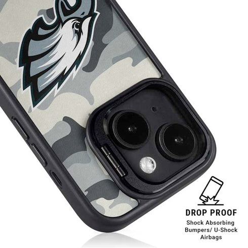 NFL Philadelphia Eagles Camo iPhone 15 Kickstand Case