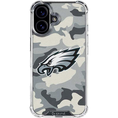 NFL Philadelphia Eagles Camo iPhone 16 Plus Clear Case