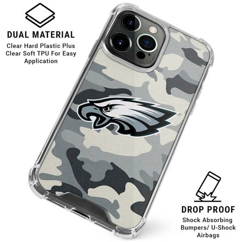 NFL Philadelphia Eagles Camo iPhone 16 Pro Max Clear Case