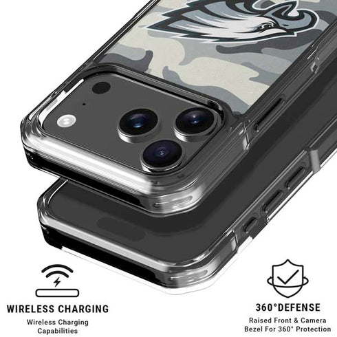 NFL Philadelphia Eagles Camo iPhone 18 Pro Clear Case