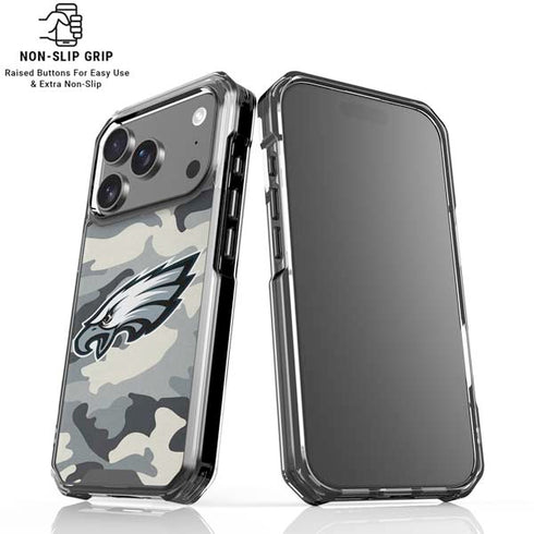 NFL Philadelphia Eagles Camo iPhone 18 Pro Clear Case