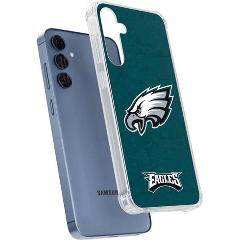 NFL Philadelphia Eagles Distressed Galaxy A35 5G Clear Case