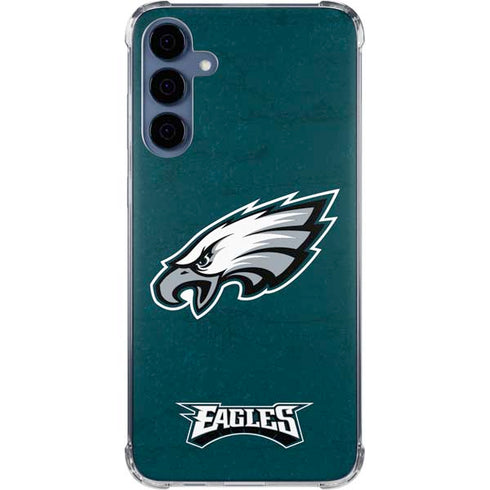 NFL Philadelphia Eagles Distressed Galaxy A55 5G Clear Case