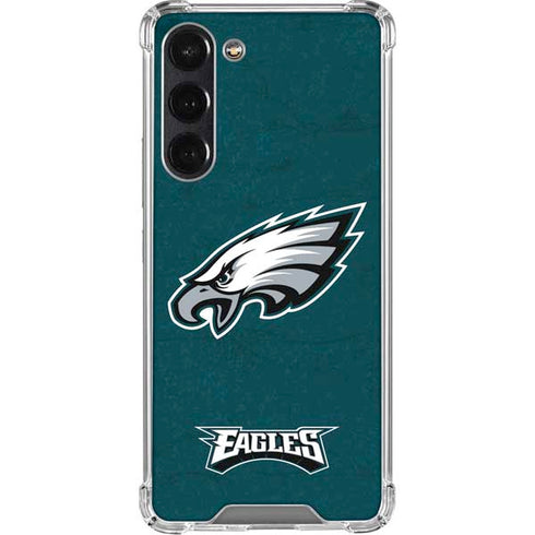 NFL Philadelphia Eagles Distressed Galaxy S24 FE Clear Case