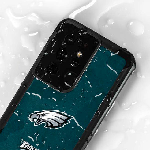 NFL Philadelphia Eagles Distressed Galaxy S24 Ultra Waterproof Case
