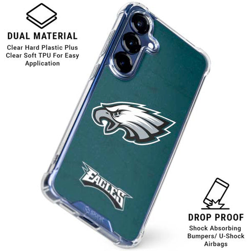 NFL Philadelphia Eagles Distressed Galaxy S25 Plus Clear Case