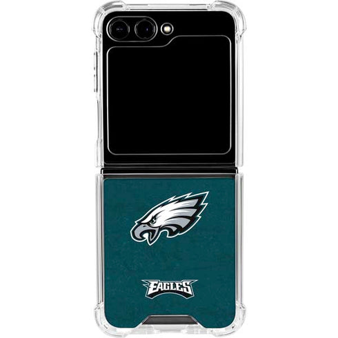 NFL Philadelphia Eagles Distressed Galaxy Z Flip6 Clear Case