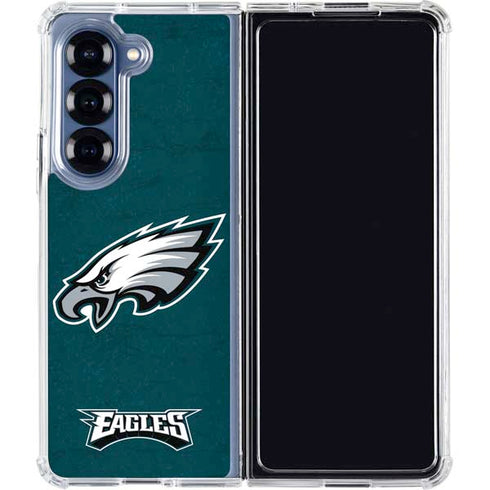 NFL Philadelphia Eagles Distressed Galaxy Z Fold6 Clear Case