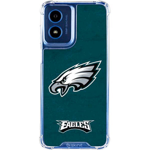 NFL Philadelphia Eagles Distressed Moto G 5G (2024) Clear Case