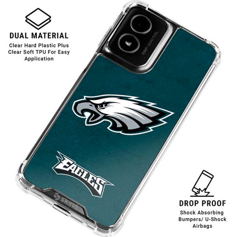 NFL Philadelphia Eagles Distressed Moto G Power 5G (2024) Clear Case