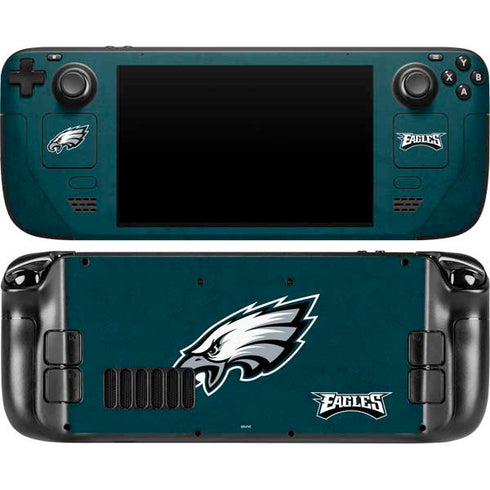 NFL Philadelphia Eagles Distressed Steam Deck Handheld Gaming Computer OLED Skin
