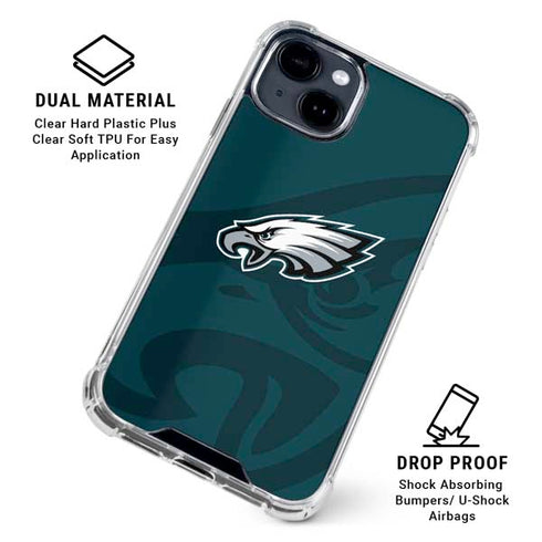 NFL Philadelphia Eagles Double Vision iPhone 15 Clear Case