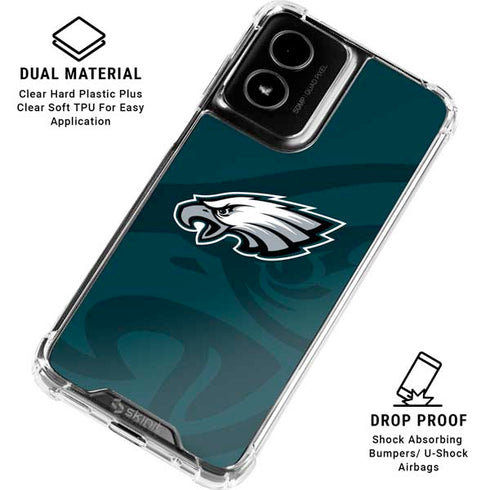 NFL Philadelphia Eagles Double Vision Moto G Power 5G (2024) Clear Case