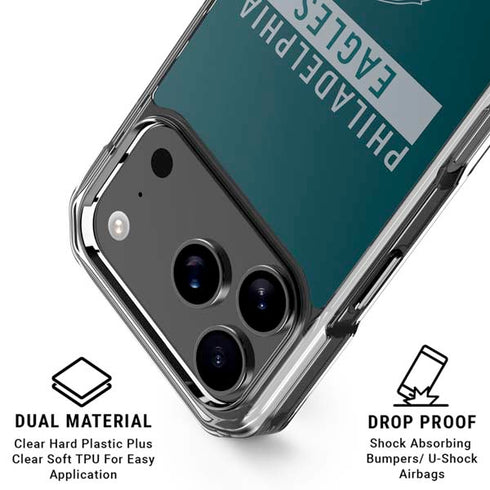 NFL Philadelphia Eagles Green Performance Series iPhone 18 Pro Clear Case