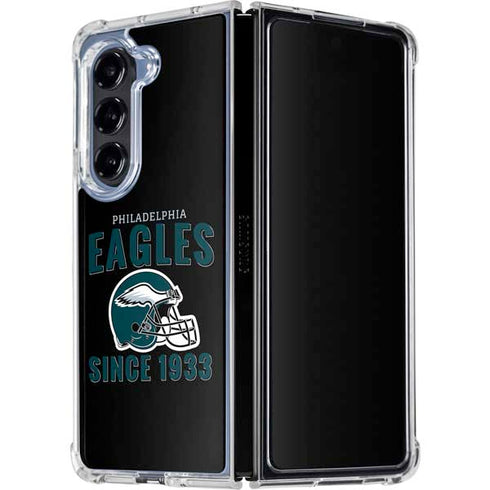 NFL Philadelphia Eagles Helmet Galaxy Z Fold5 5G Clear Case