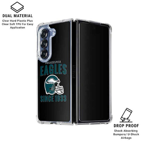NFL Philadelphia Eagles Helmet Galaxy Z Fold6 Clear Case