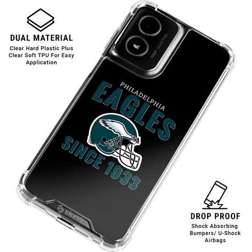NFL Philadelphia Eagles Helmet Moto G Power 5G (2024) Clear Case