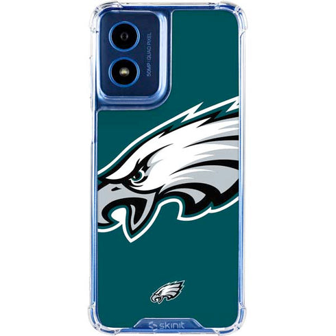 NFL Philadelphia Eagles Large Logo Moto G Play 4G (2024) Clear Case
