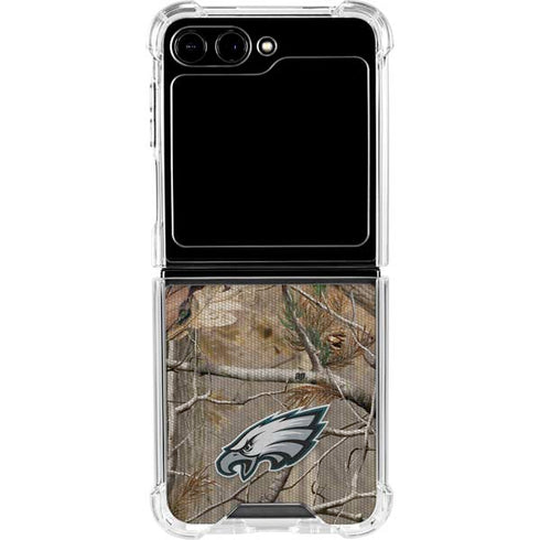 NFL Philadelphia Eagles Realtree AP Camo Galaxy Z Flip6 Clear Case