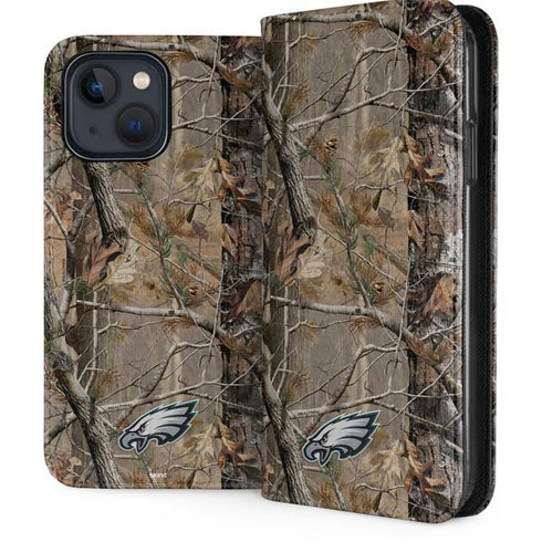 NFL Philadelphia Eagles Realtree AP Camo iPhone 15 Plus Folio Case