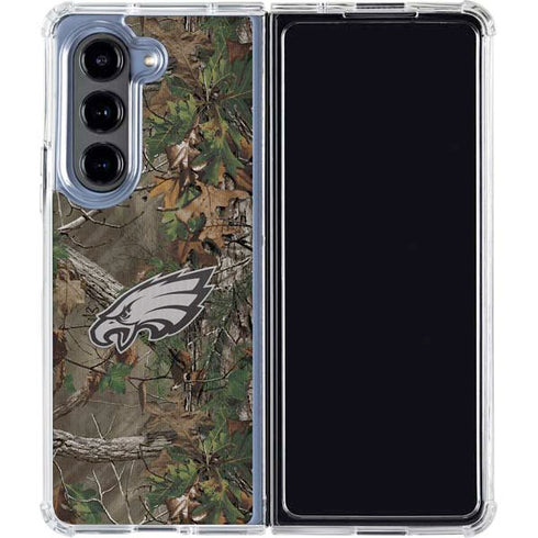 NFL Philadelphia Eagles Realtree Xtra Green Camo Galaxy Z Fold5 5G Clear Case