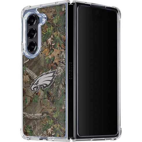 NFL Philadelphia Eagles Realtree Xtra Green Camo Galaxy Z Fold5 5G Clear Case