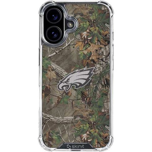 NFL Philadelphia Eagles Realtree Xtra Green Camo iPhone 16 Plus Clear Case